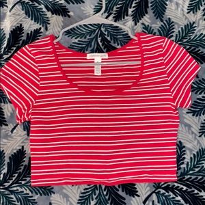 red striped crop top
